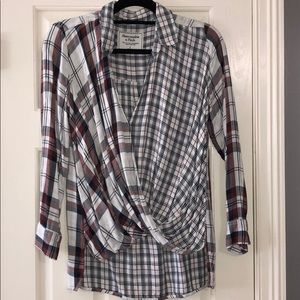 Cross body flannel shirt